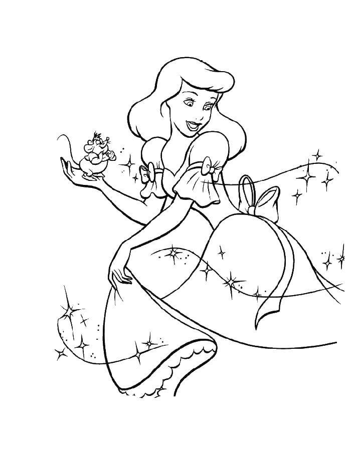 Coloring Cinderella tries on a dress. Category Princess. Tags:  Cinderella.