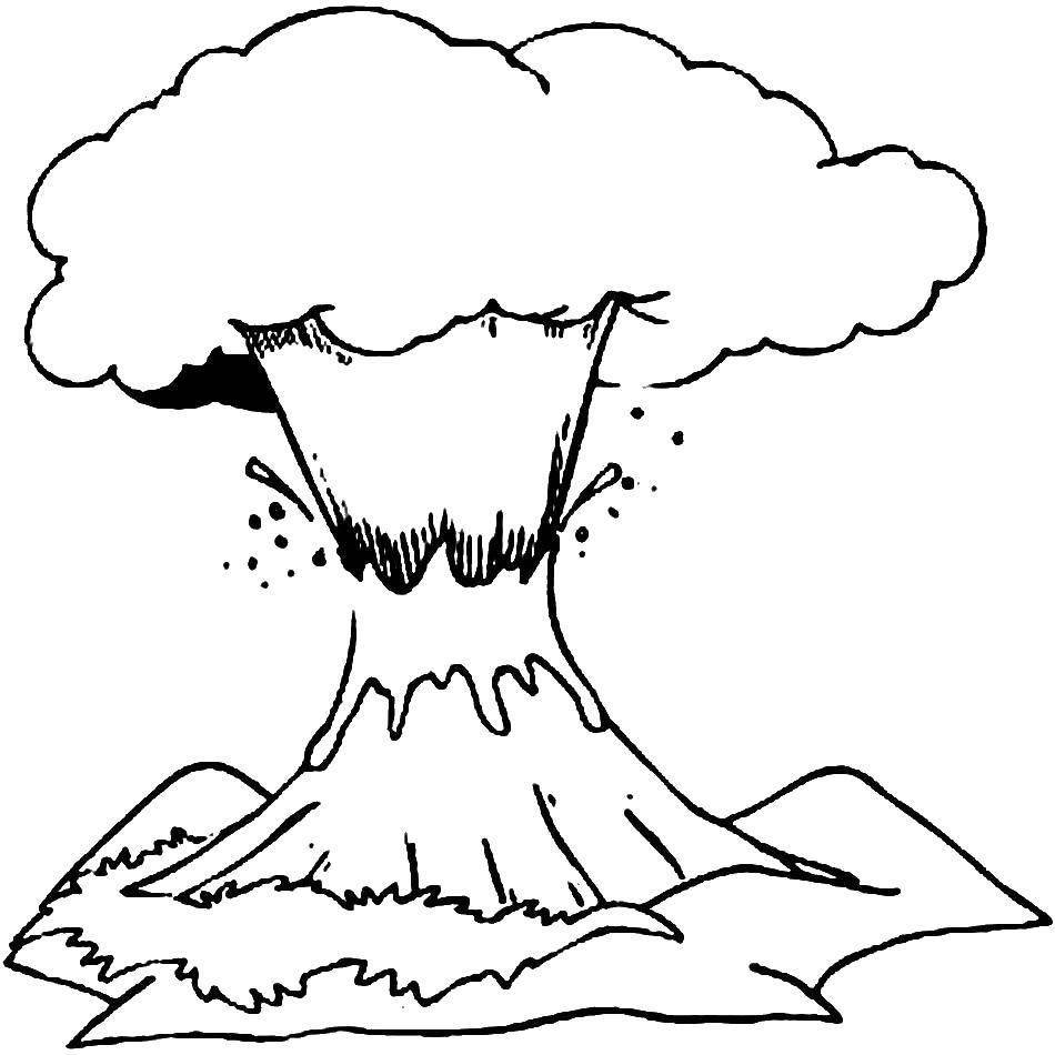 Coloring The eruption. Category Volcano. Tags:  volcano, eruption.