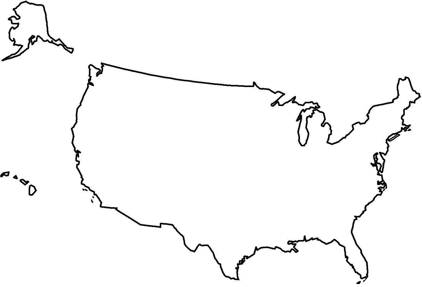 Название: Раскраска Карта америки. Категория: США. Теги: америка.