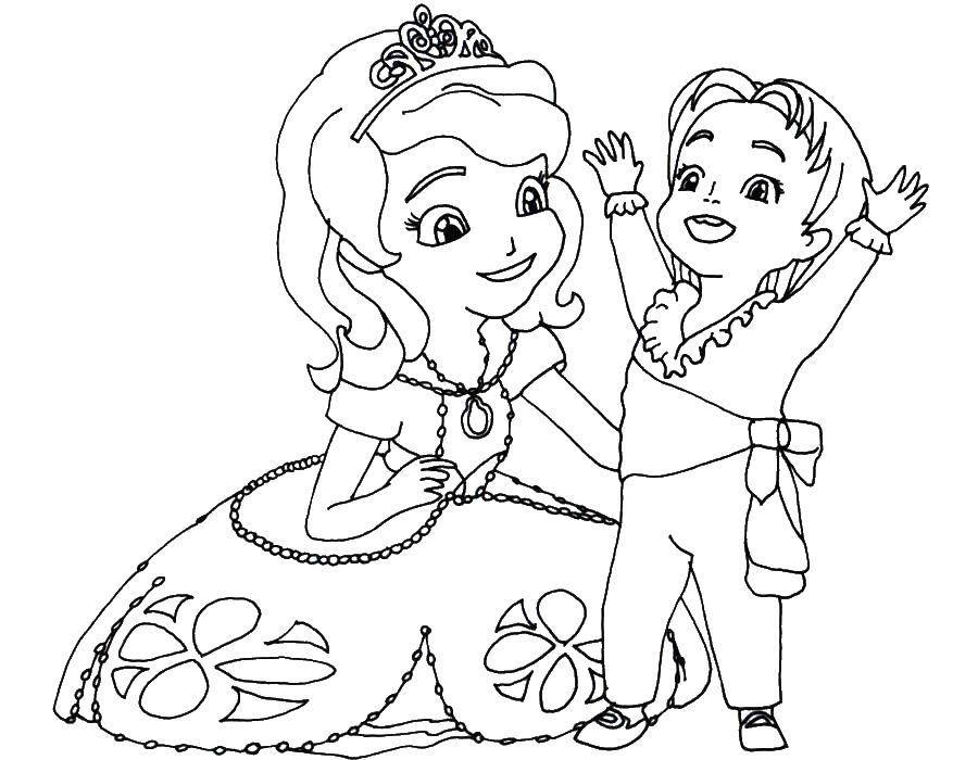 Coloring Princess Sofia and Prince James. Category Princess. Tags:  , Sofia, James.