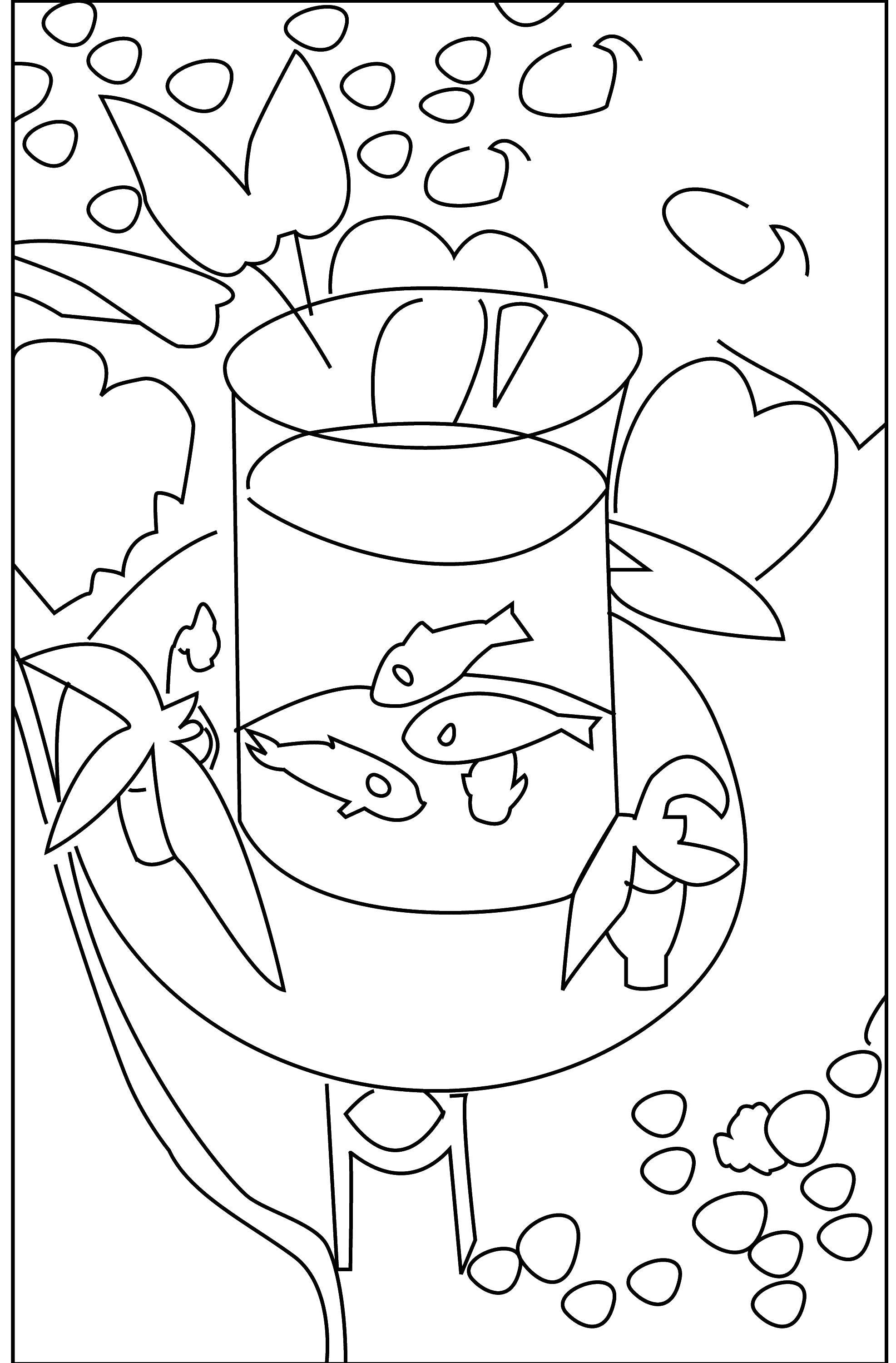 Coloring Fish in a glass. Category fish. Tags:  fish, water.
