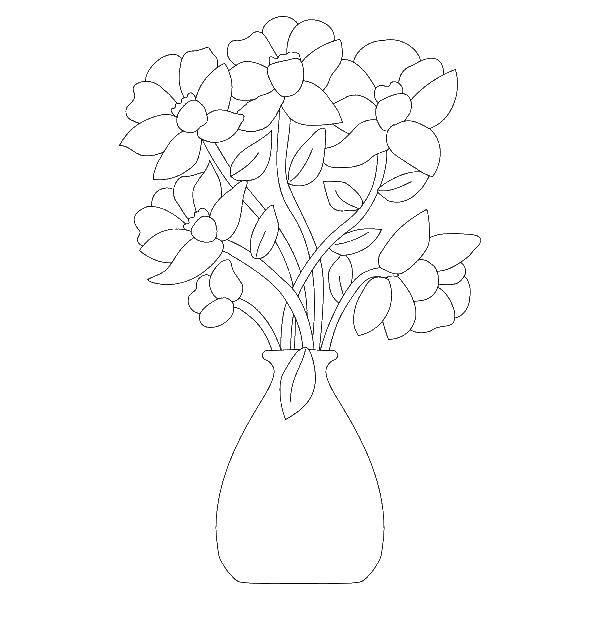 Название: Раскраска Гладиолусы в вазе. Категория: Ваза. Теги: цветы, гладиолусы, ваза.