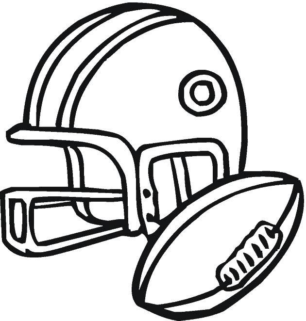 Coloring Helmet and ball for Rugby. Category Sports. Tags:  sport, Rugby, helmet.