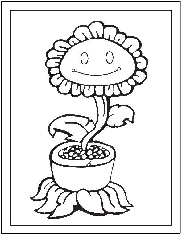 Coloring A flower in a pot. Category flowers. Tags:  flowers, plants, flower.