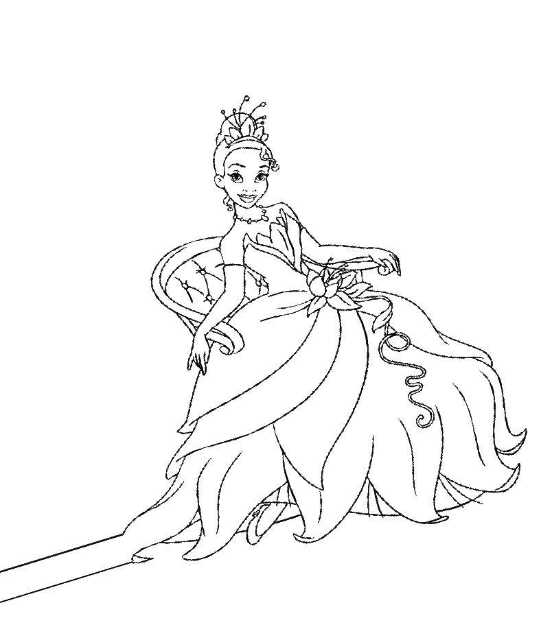 Название: Раскраска Принцесса лягушка. Категория: принцесса. Теги: Принцесса, лягушка.