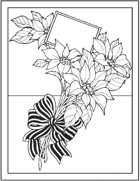 Coloring Flowers tied with ribbon. Category flowers. Tags:  flowers, plants, flower.
