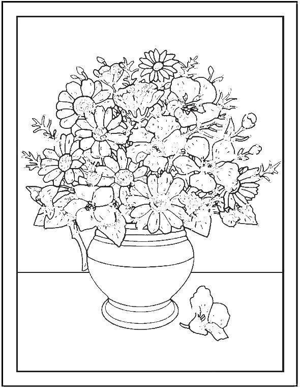Coloring Vase with flowers. Category Vase. Tags:  vase, flowers.