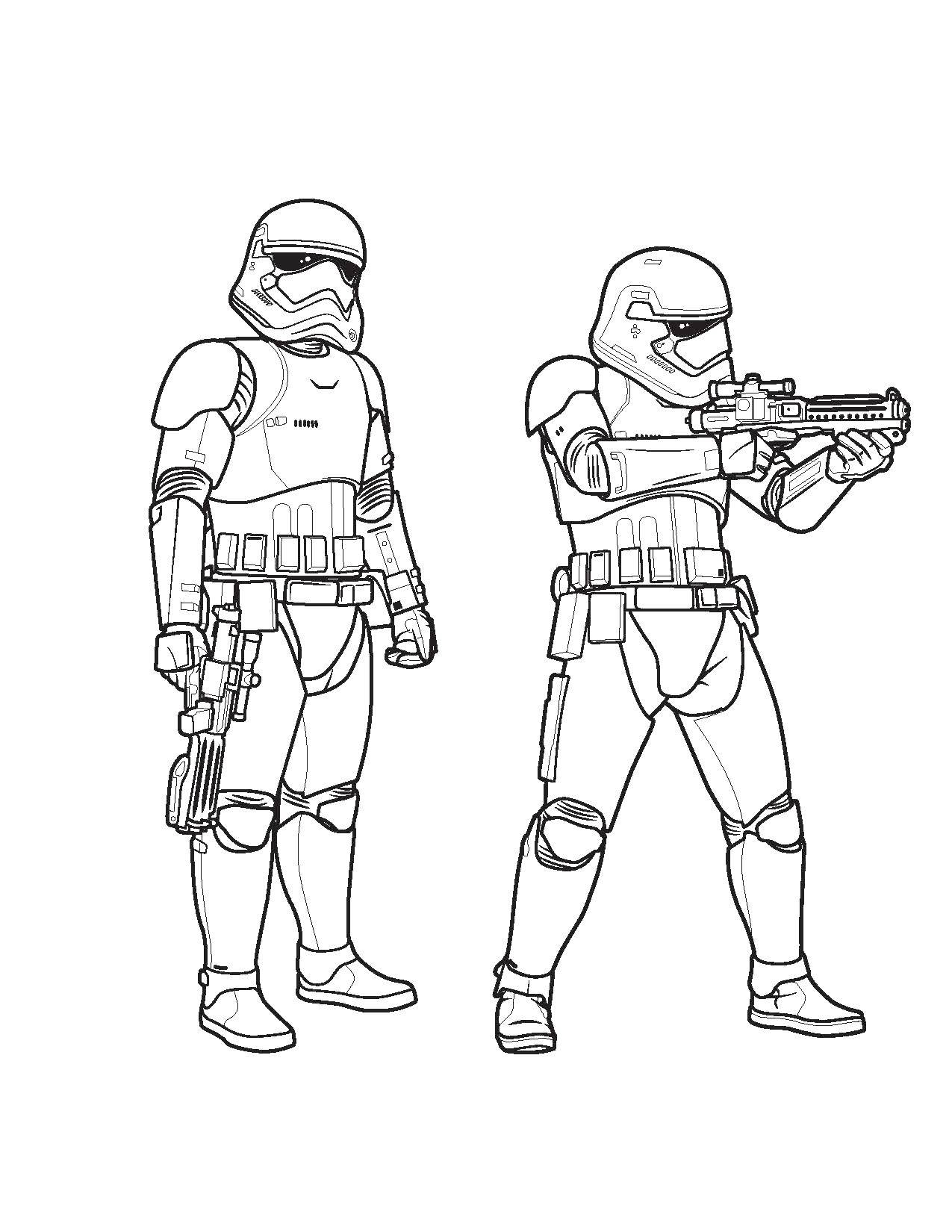 Coloring Star wars. soldiers from star wars weapons. Category star wars . Tags:  the future.