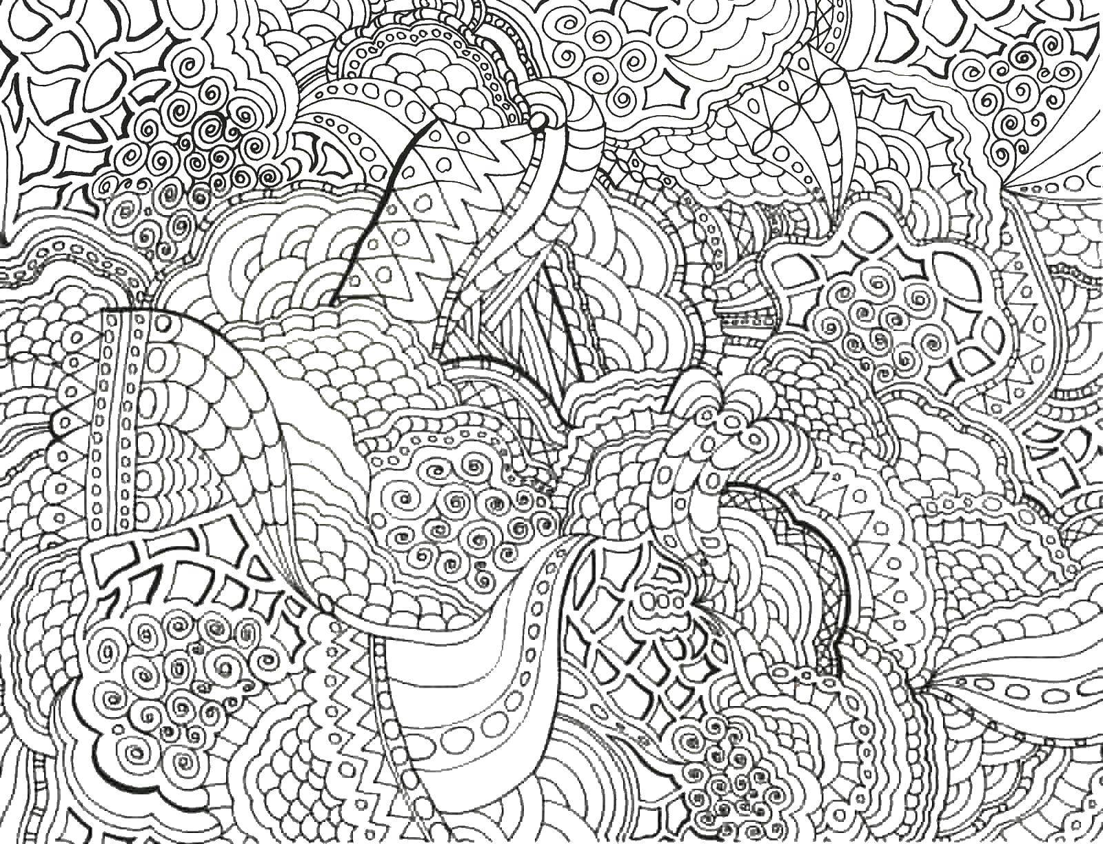 Coloring A complex pattern. Category Bathroom with shower. Tags:  pattern .