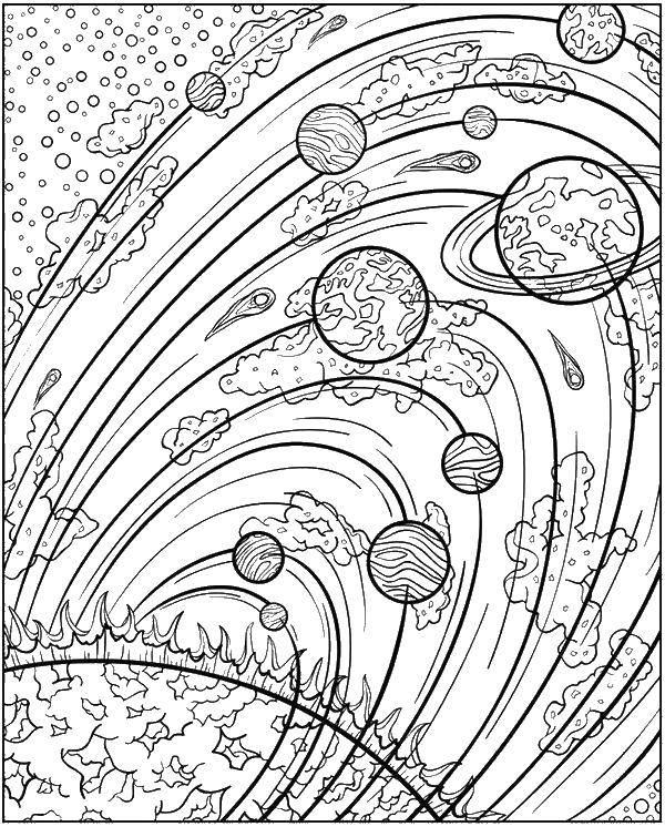 Coloring Solar system. Category Bathroom with shower. Tags:  Space, planet, universe, Galaxy.