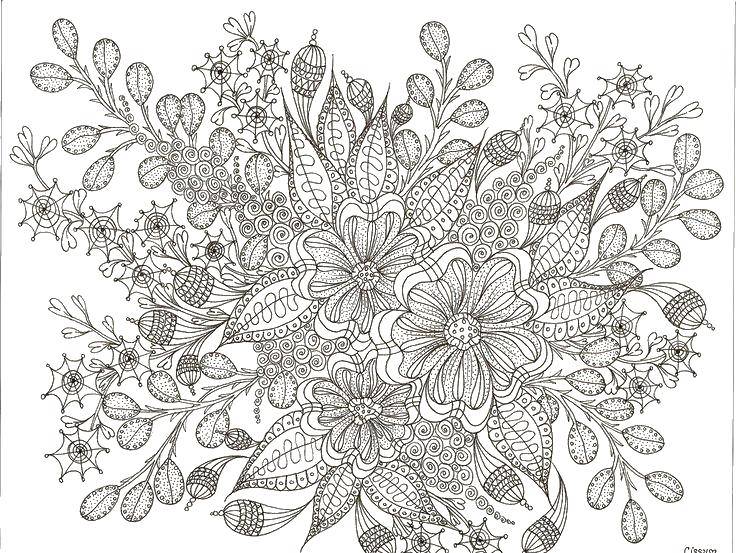Coloring Floral pattern. Category Bathroom with shower. Tags:  Patterns, flower.