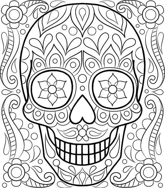 Coloring Patterned skull. Category Bathroom with shower. Tags:  Skull, patterns.