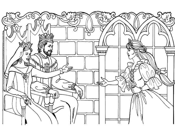 Раскраска Мерида, Король и Королева распечатать или скачать