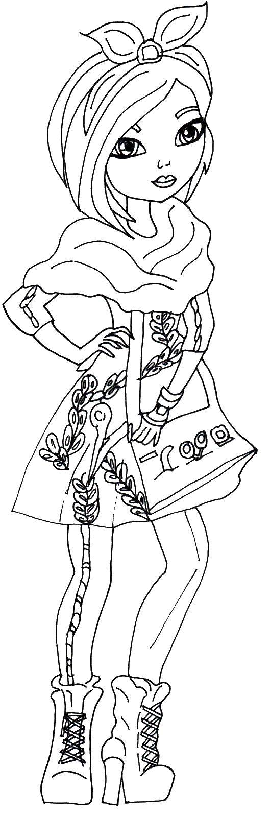 Coloring Beautiful girl. Category coloring pages for girls. Tags:  girl , outfit, for girls.