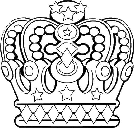 Coloring Decorated crown. Category The Queen. Tags:  Crown.