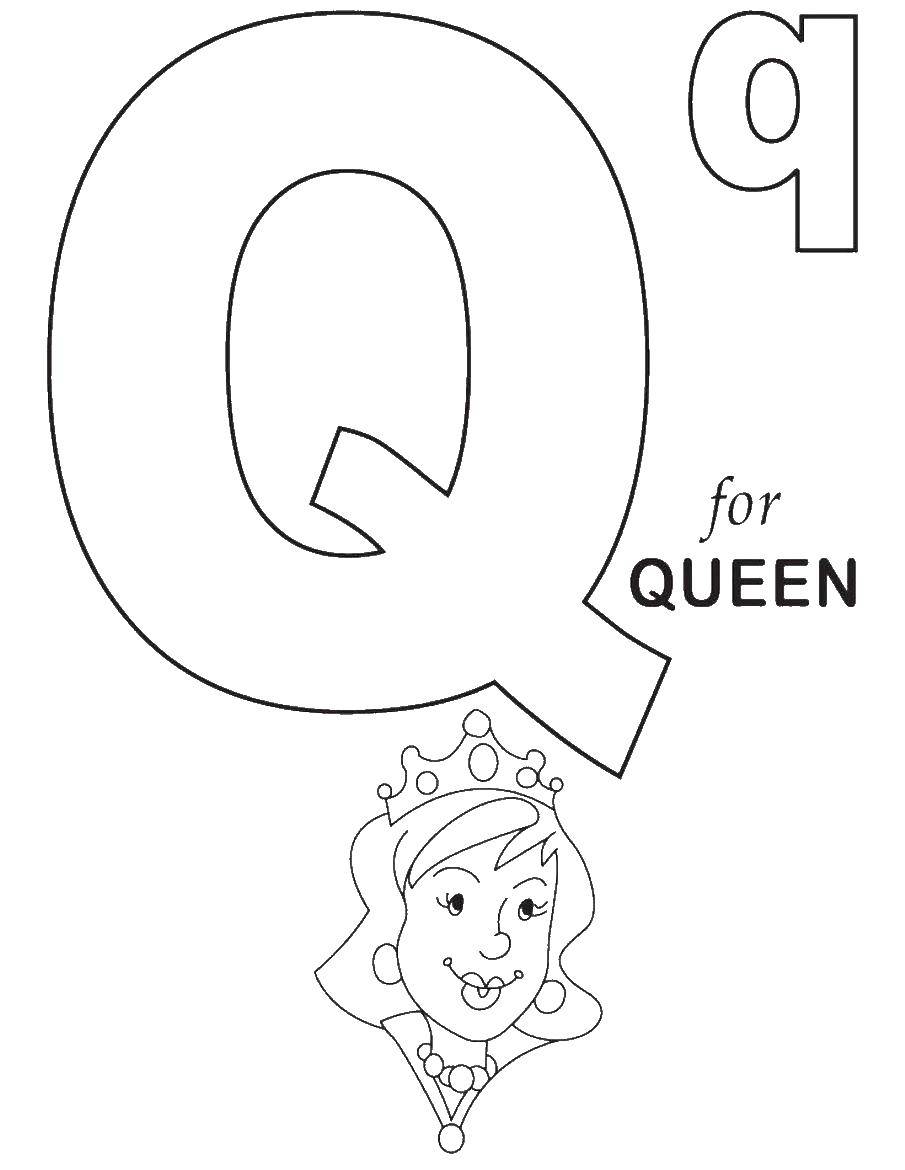 Coloring Queen. Category The Queen. Tags:  Queen, crown, Q.