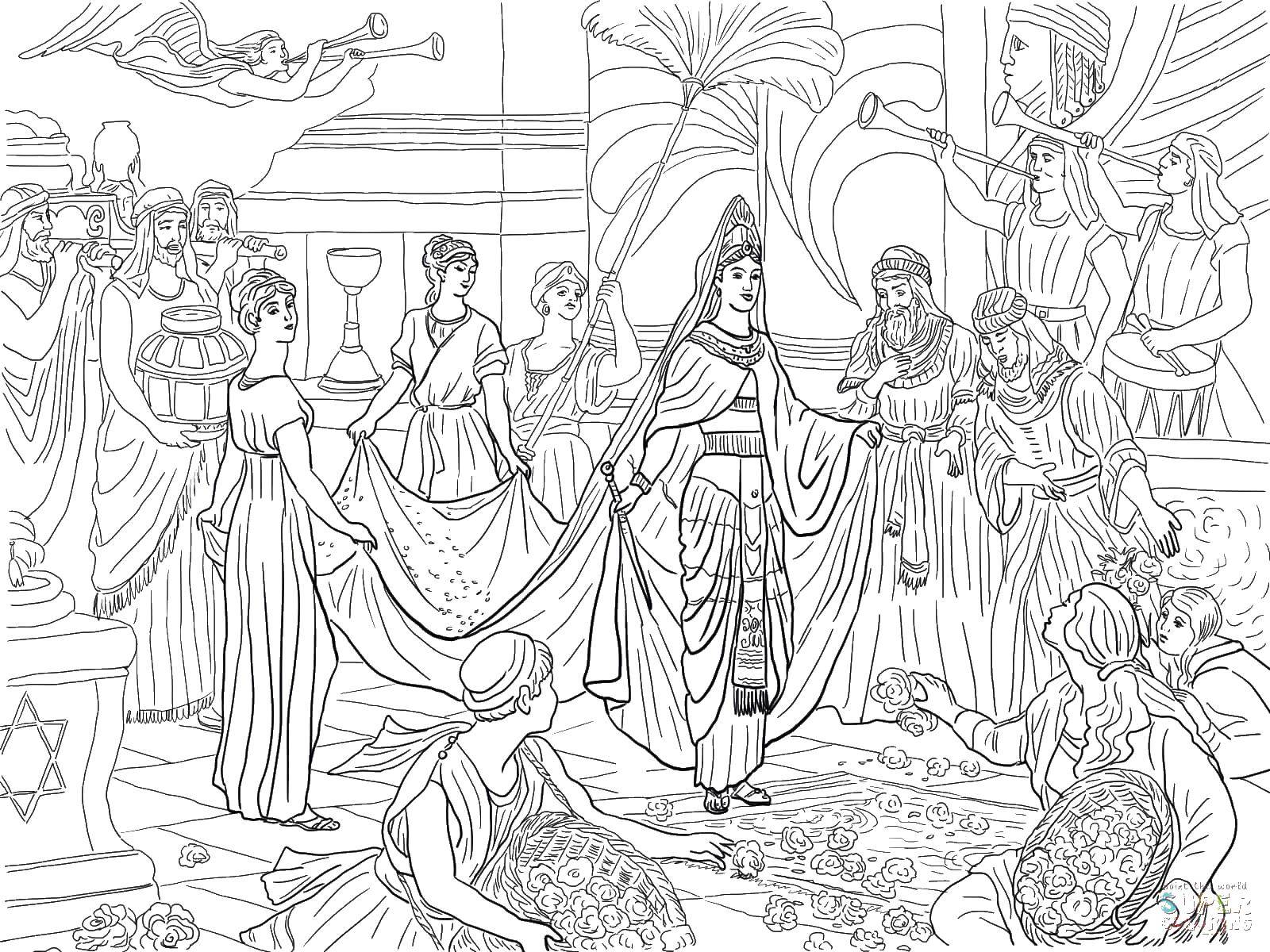 Coloring The reception of king. Category the king and Queen. Tags:  the king, Queen, Kingdom, welcome.