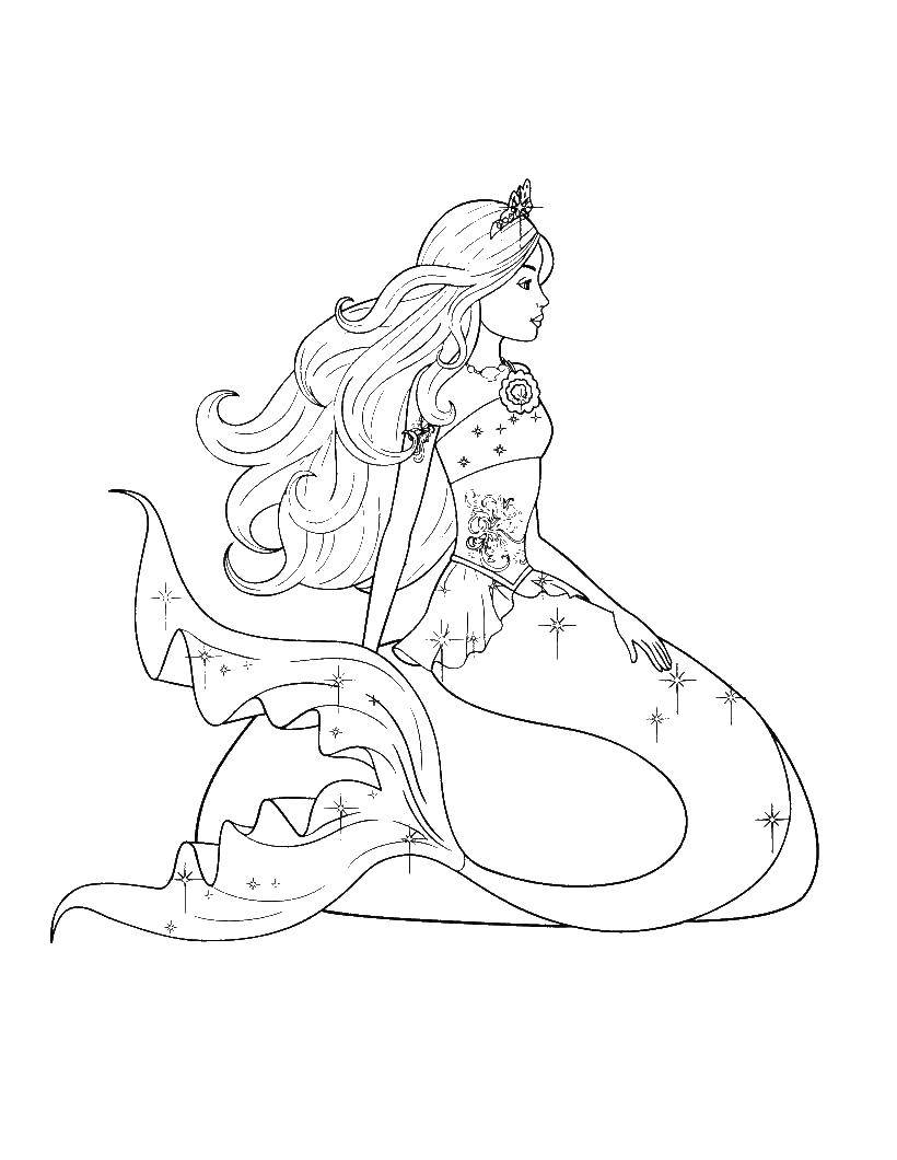Coloring Mermaid. Category The little mermaid. Tags:  mermaid, Princess.