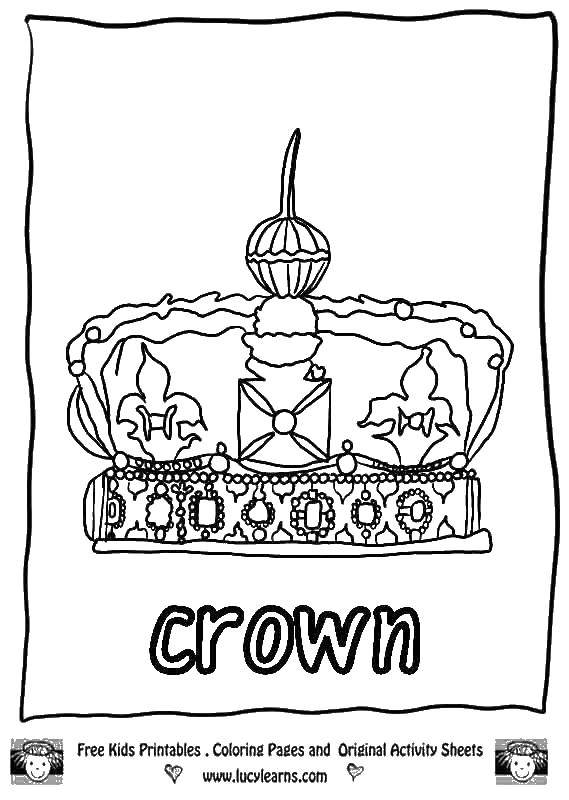 Розмальовки  Корона. Завантажити розмальовку корона.  Роздрукувати ,Королева,