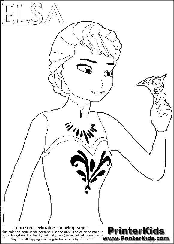 Coloring Elsa with crown in hand. Category Disney cartoons. Tags:  Elsa, Princess, crown.