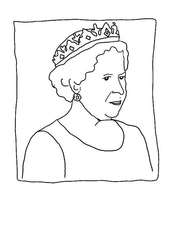 Coloring Queen elizavetta 2. Category The Queen. Tags:  Queen, England.