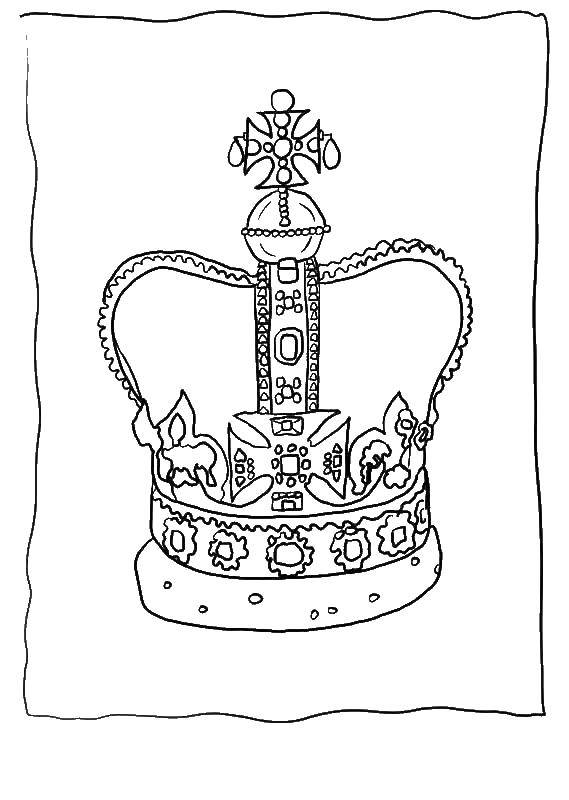 Название: Раскраска Королевская корона. Категория: Корона. Теги: Корона, тиара.