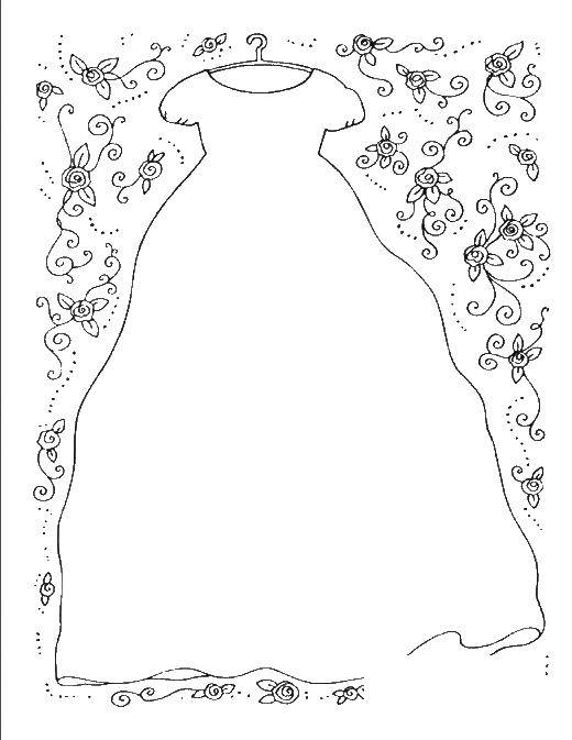 Название: Раскраска Свадевное платье. Категория: Свадьба. Теги: платье, свадьба.