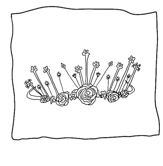 Название: Раскраска Тиара с цветами. Категория: Корона. Теги: Корона, тиара.