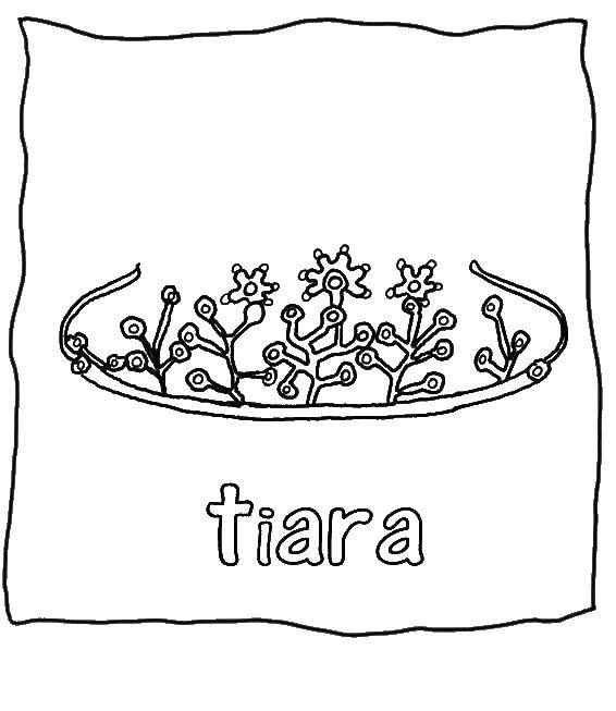 Coloring Tiara. Category The Queen. Tags:  tiara, Queen, crown.