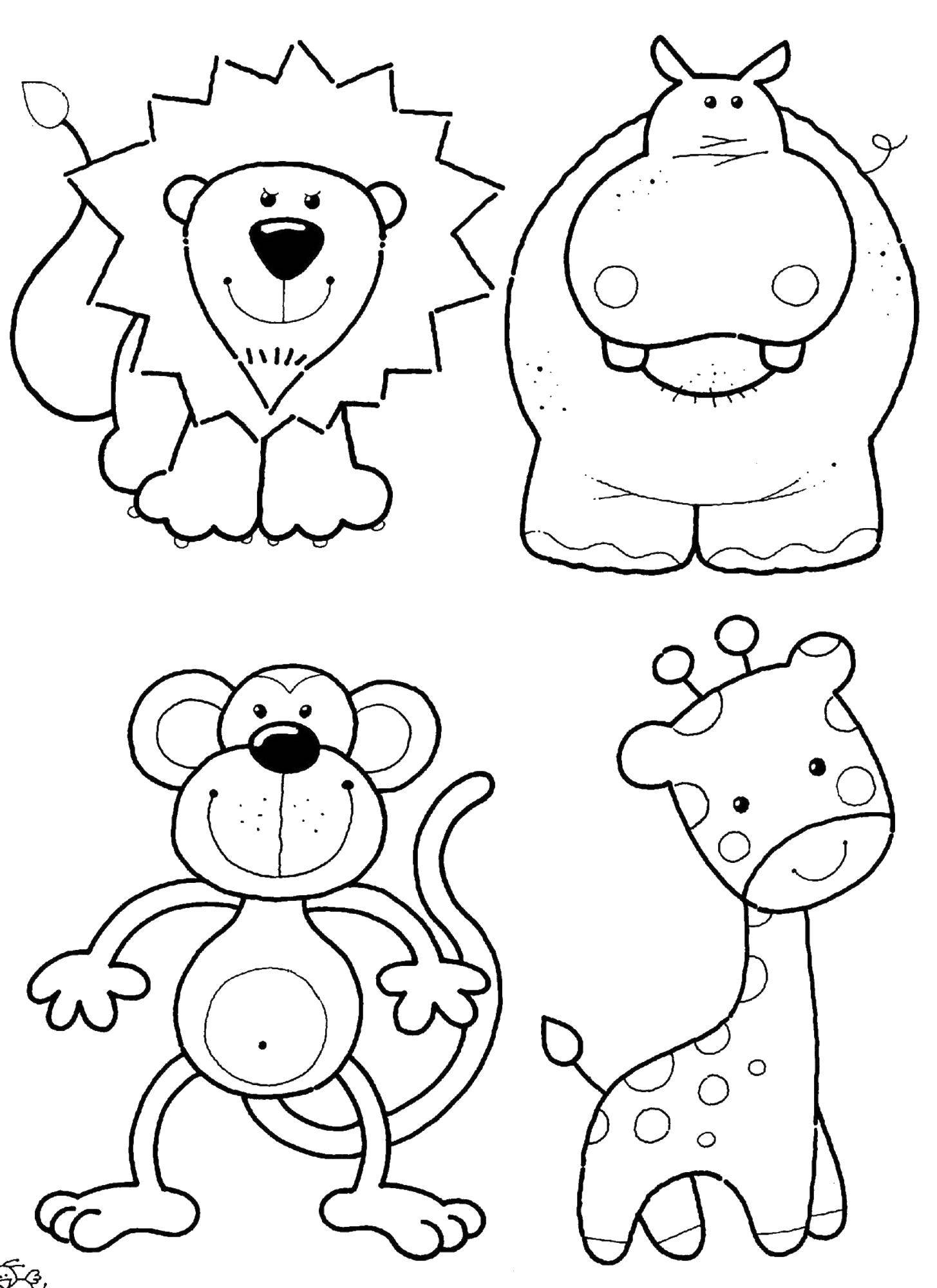 Coloring Animals. Category Coloring pages for kids. Tags:  animals.