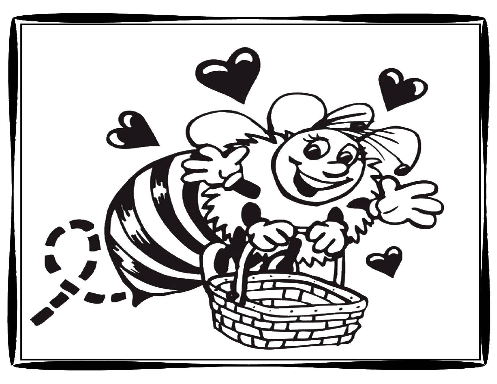 Название: Раскраска Пчелка. Категория: Насекомые. Теги: насекомые, пчела, пчелка.