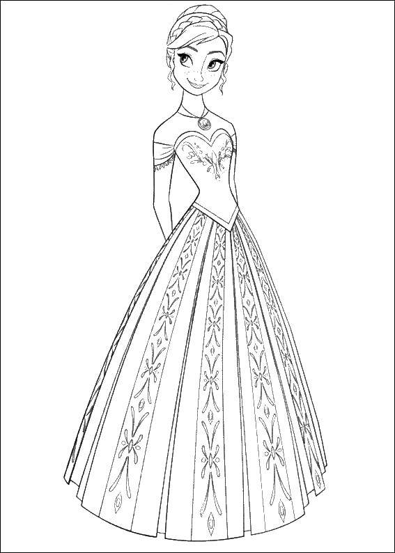 Название: Раскраска Принцесса анна. Категория: Диснеевские мультфильмы. Теги: Анна, принцесса.