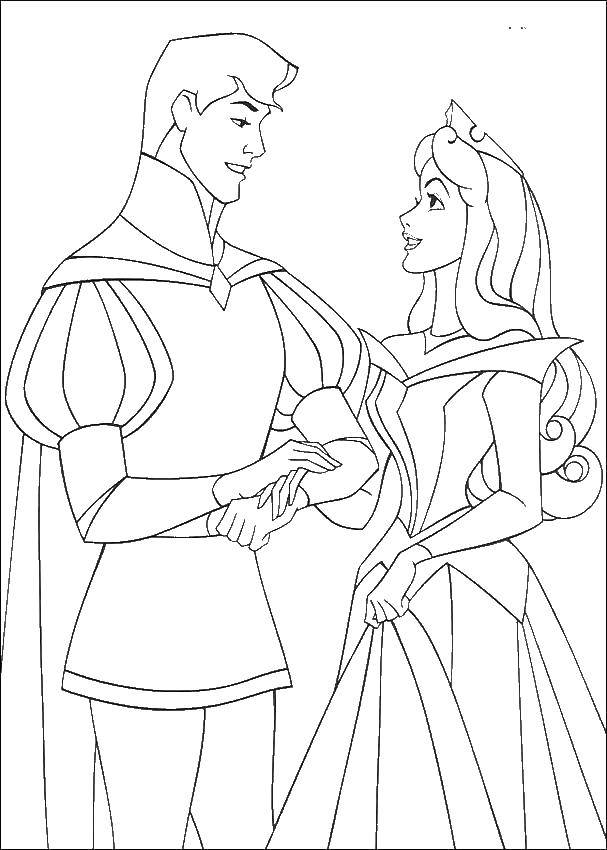 Coloring Prince and Princess. Category Princess. Tags:  wedding, Prince, Princess.