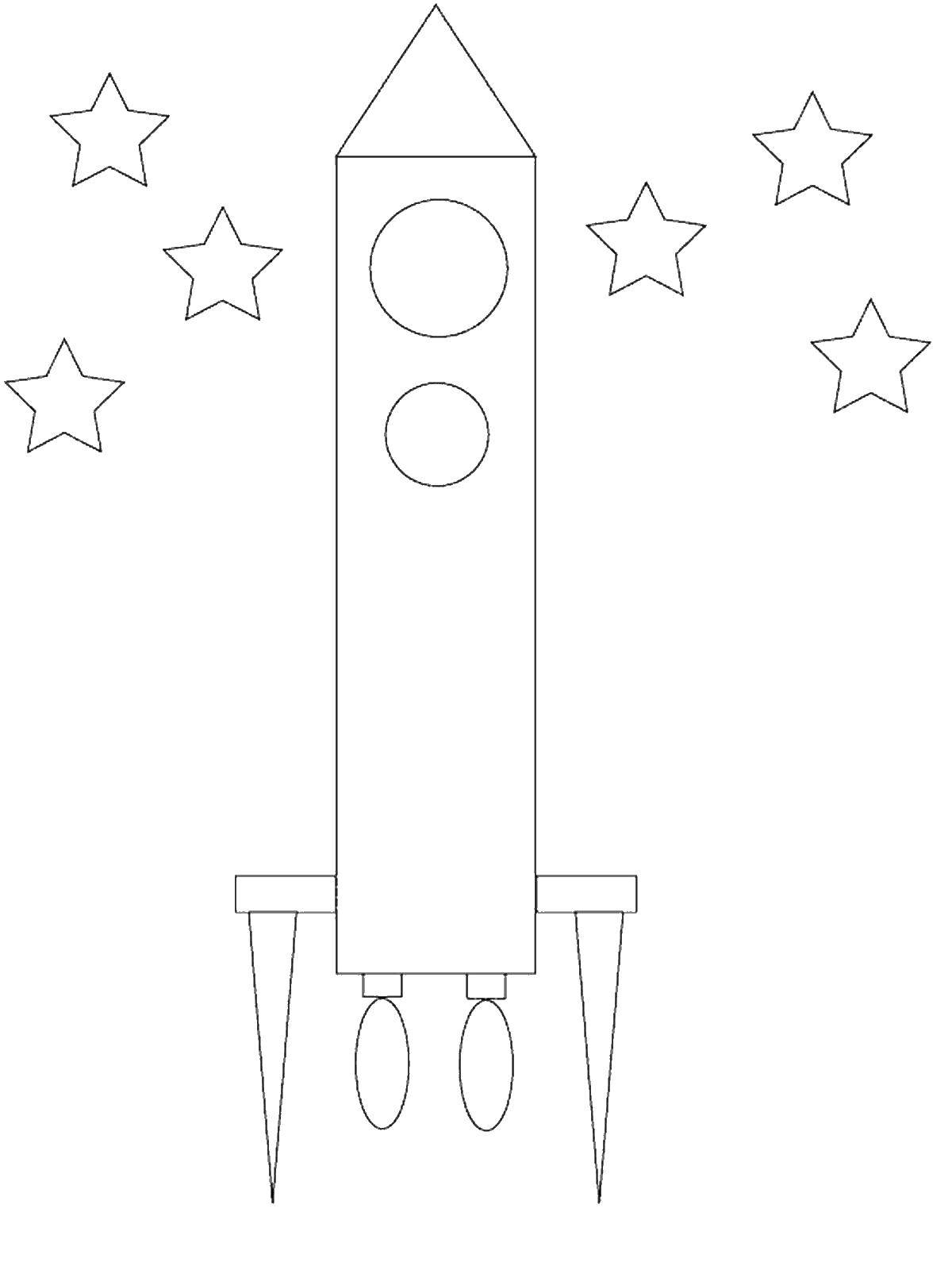 Coloring Rocket. Category coloring of the figures. Tags:  Rocket.