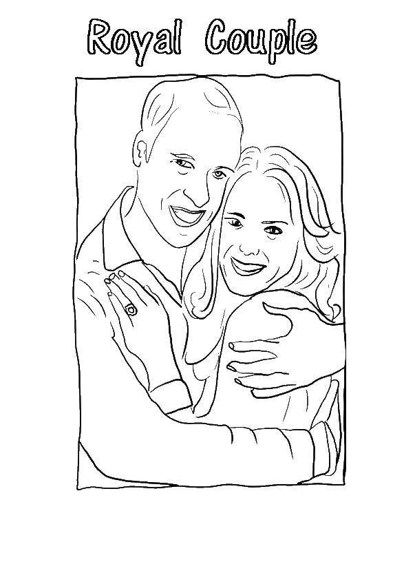 Coloring Prince William and Kate Middleton. Category coloring. Tags:  Celebrity.