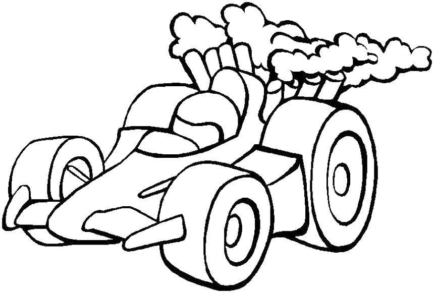 Название: Раскраска Гоночный автомобиль. Категория: Машины. Теги: машины, транспорт, автомобиль, гоночный.