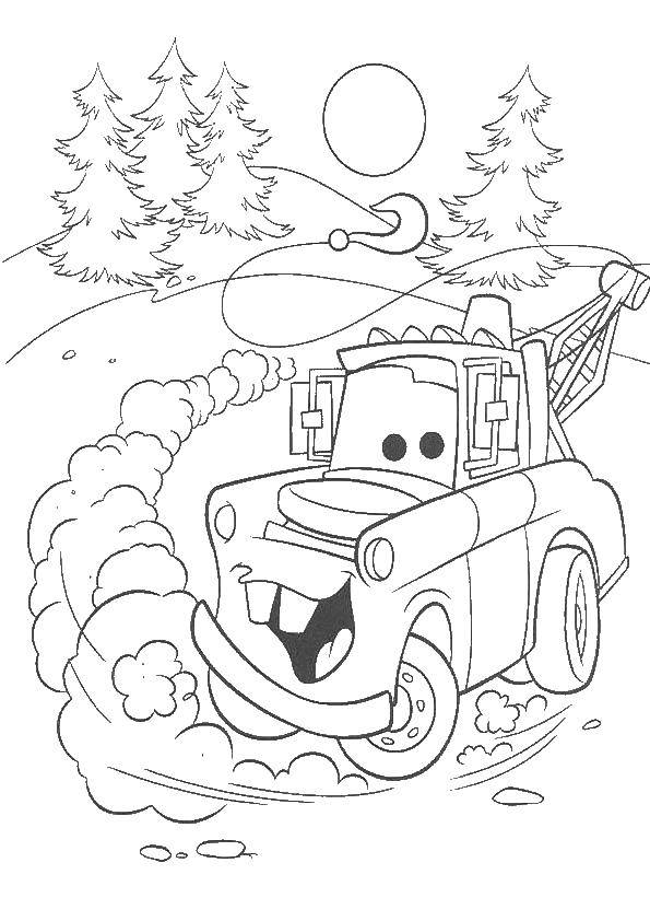Coloring Truck cartoon cars . Category Machine . Tags:  Cartoon character.