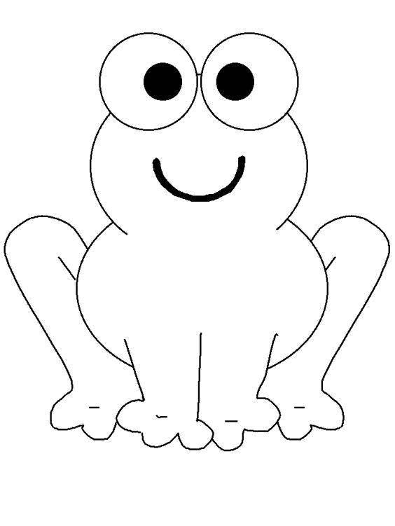 Coloring The frog with the big eyes. Category Coloring pages for kids. Tags:  Reptile, frog.