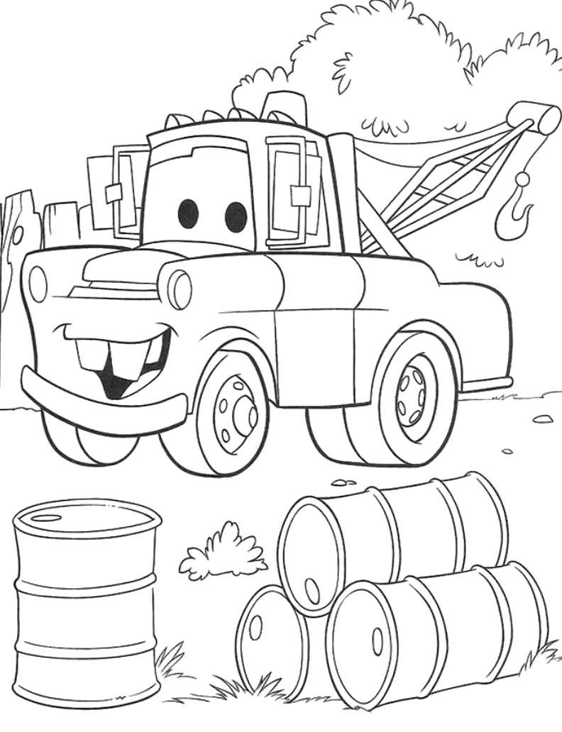 Название: Раскраска Машинка из мультфильма тачки . Категория: Машины. Теги: Машина, грузовик.