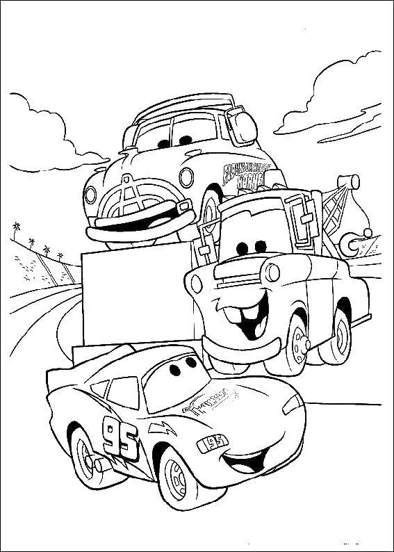 Название: Раскраска Машинки из мультфильма тачки . Категория: Машины. Теги: Персонаж из мультфильма.