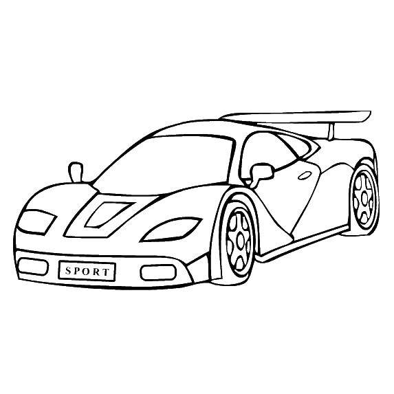 Coloring Sports car. Category Machine . Tags:  machine, transportation, sports car.