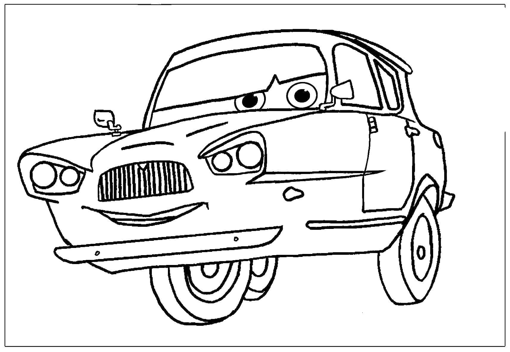 Название: Раскраска Тачки. Категория: Машины. Теги: мультфильмы, Тачки, машины.