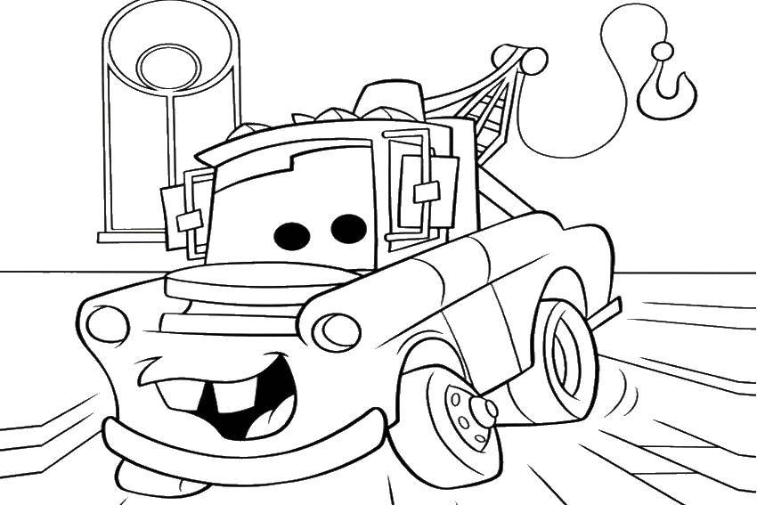 Название: Раскраска Грузовичок из мультфильма тачки . Категория: Машины. Теги: Транспорт, машина.