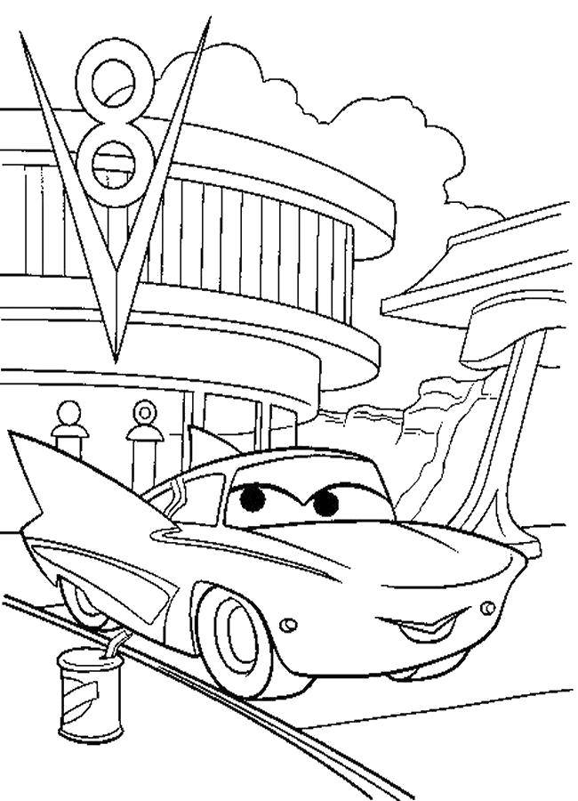 Название: Раскраска Машинка из мультфильма тачки . Категория: Машины. Теги: Персонаж из мультфильма.
