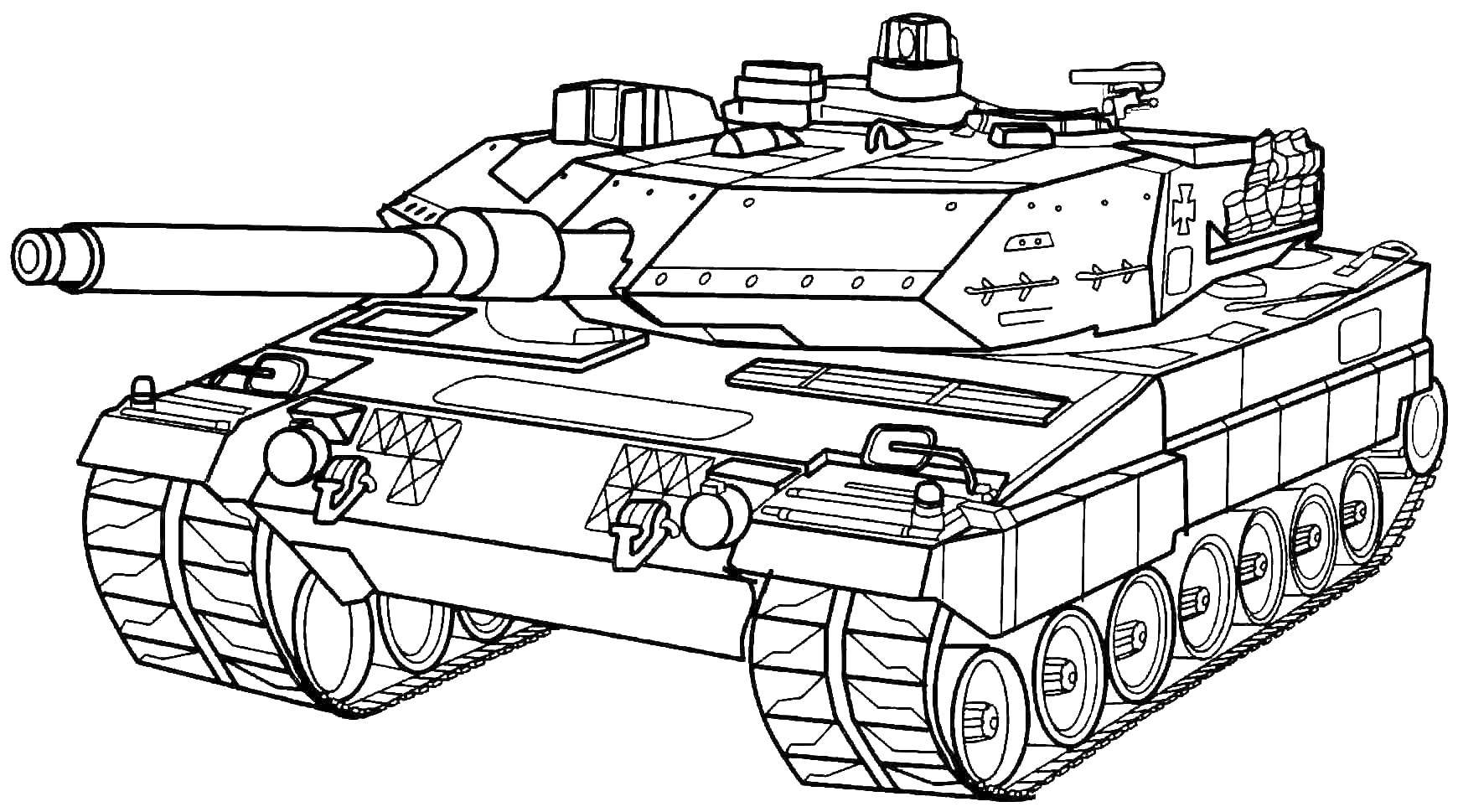 Coloring Tank. Category military. Tags:  Tank, missiles.