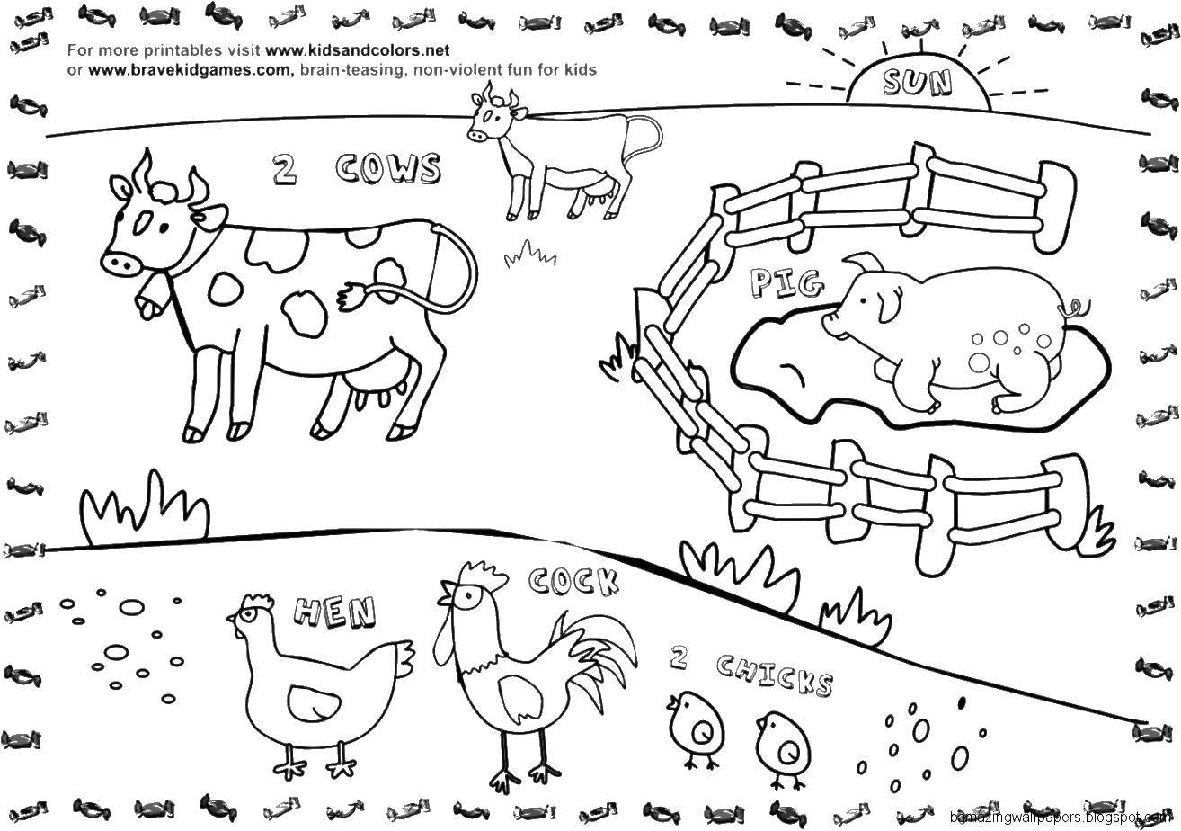 Coloring Animal farm. Category animals. Tags:  animal, animals, farm.