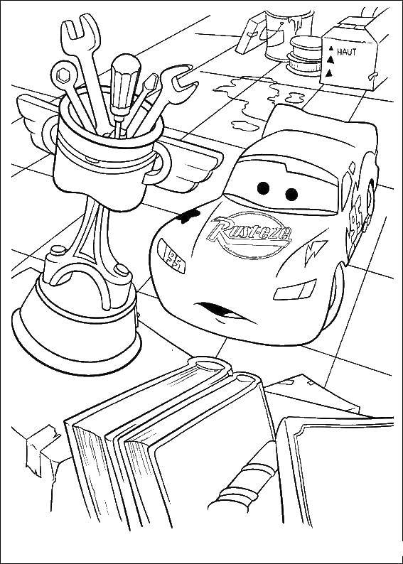 Coloring The car from the cartoon cars . Category Machine . Tags:  Cartoon character.