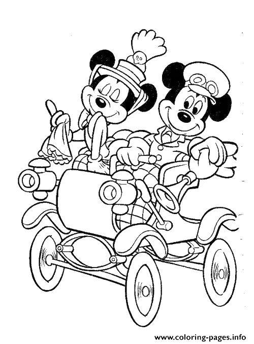 Coloring Mouse. Category Mickey mouse. Tags:  Mickey mouse, car, Mrs. mouse.