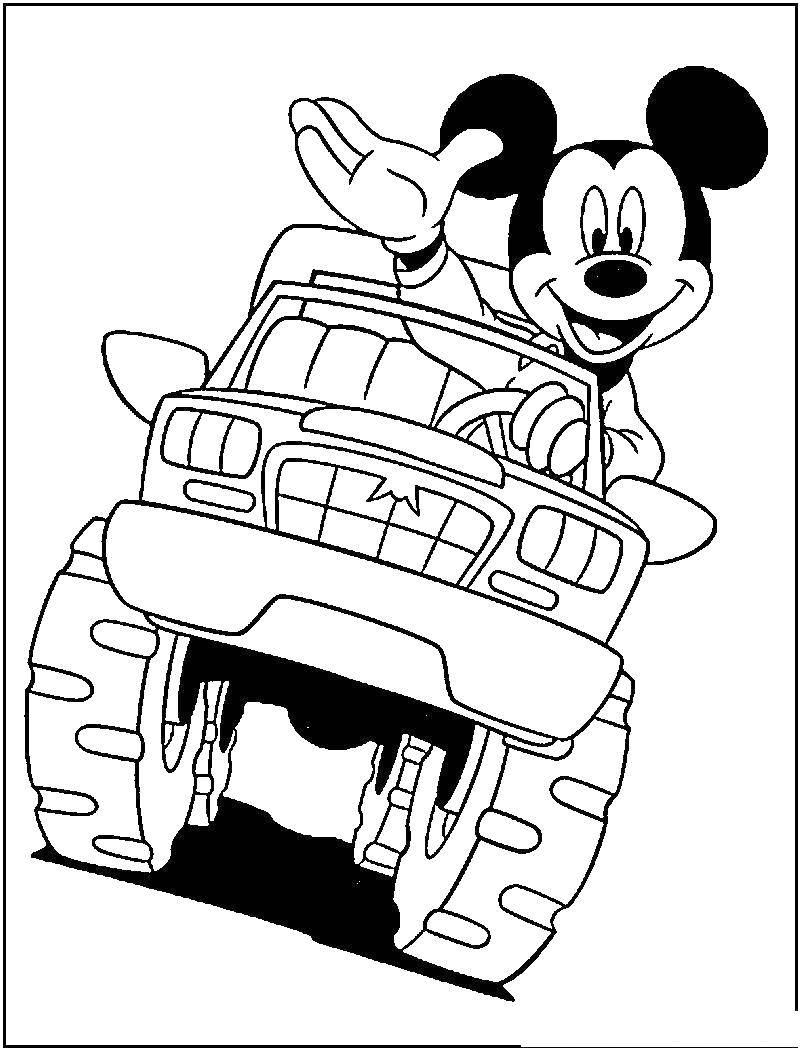 Coloring Mickey mouse driving. Category Mickey mouse. Tags:  Mickey mouse, car.