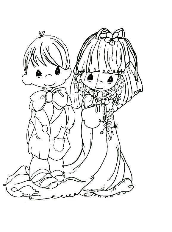 Coloring The bride and groom. Category Wedding. Tags:  Wedding, dress, bride, groom.